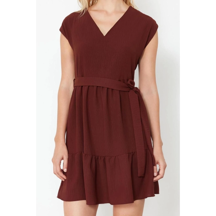 New Regular Casual Daily Aerobin Woven V Neck Sleeveless Sleeve Skater Mini Length Dress