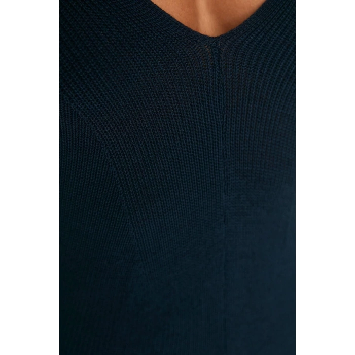 New Regular Casual Daily Single Plate Knitwear V Neck Strappy Sleeve Basic Maxi Length Dress