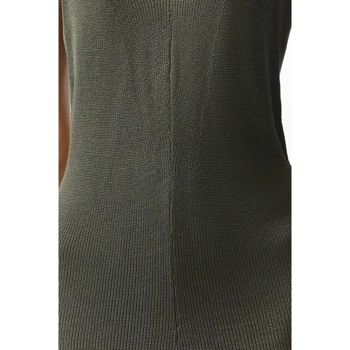 New Regular Casual Daily Single Plate Knitwear V Neck Strappy Sleeve Basic Maxi Length Dress