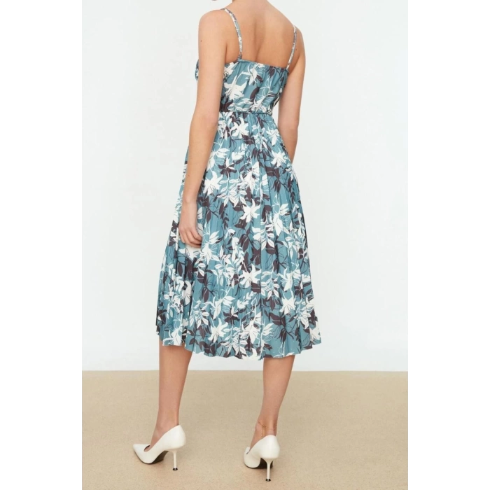 New Regular Casual Daily Polyester Camisole Knitted Double Breasted Strappy Sleeve Skater Midi Length Dress