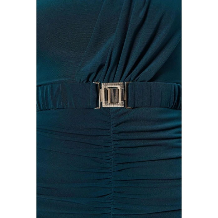 New Slim Day Night Sandy Knitted Stand Collar Sleeveless Sleeve Bodycone Midi Length Dress