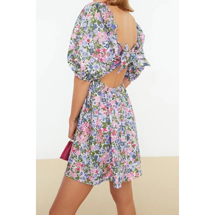 New Regular Casual Daily Terrycotton Woven Sweetheart Neck Short Sleeve Skater Mini Length Dress