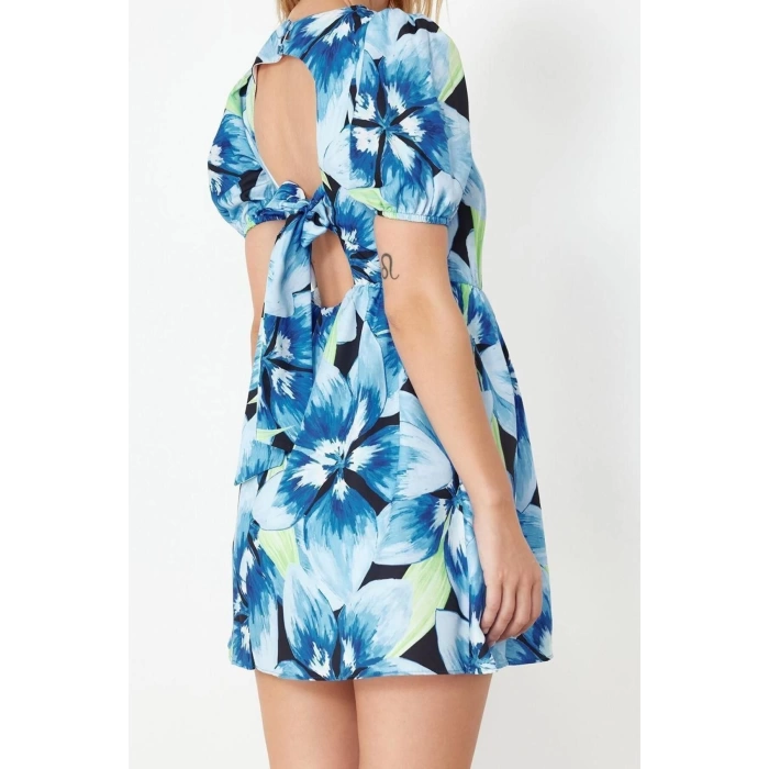 New Regular Casual Daily Poplin Woven Crew Neck Short Sleeve Skater Mini Length Dress