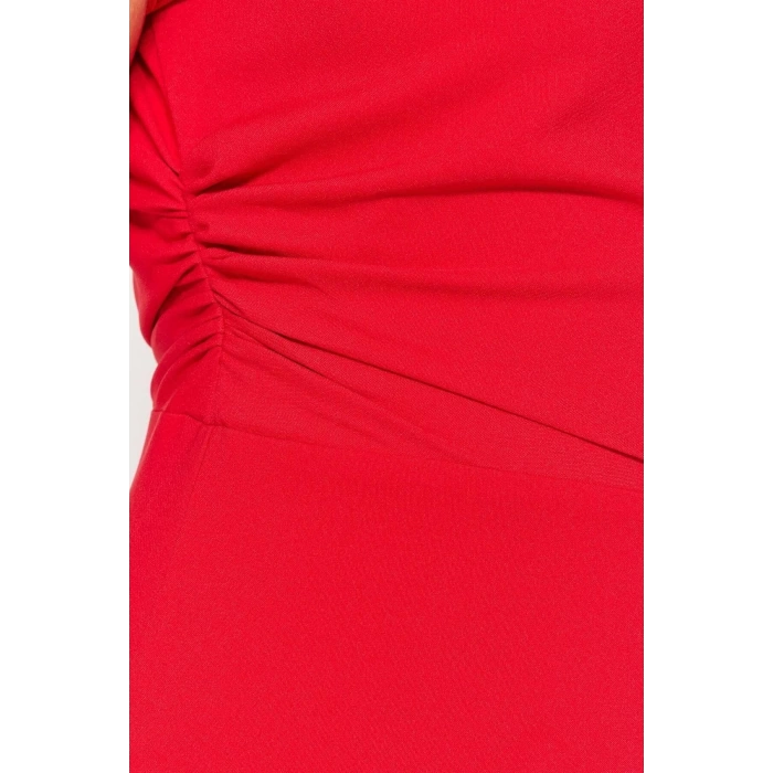 New Regular Business Finike Woven Crew Neck Short Sleeve Bodycon Midi Length Dress