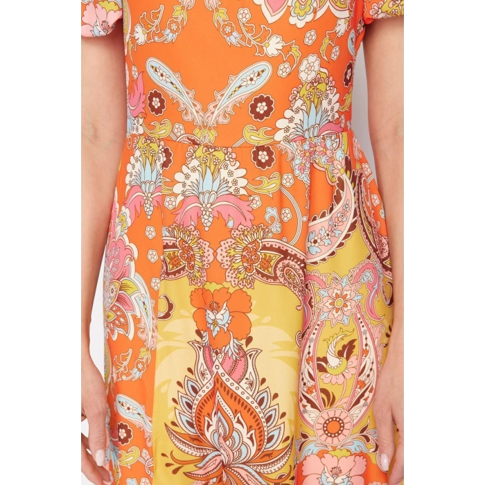 New Regular Casual Daily Moss Crepe Woven Sweetheart Neck Short Sleeve A-Line Midi Length Dress