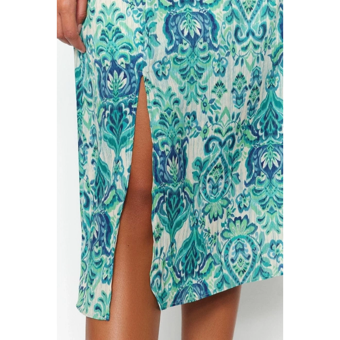 New Regular Casual Daily Moss Crepe Woven Sweetheart Neck Short Sleeve A-Line Midi Length Dress
