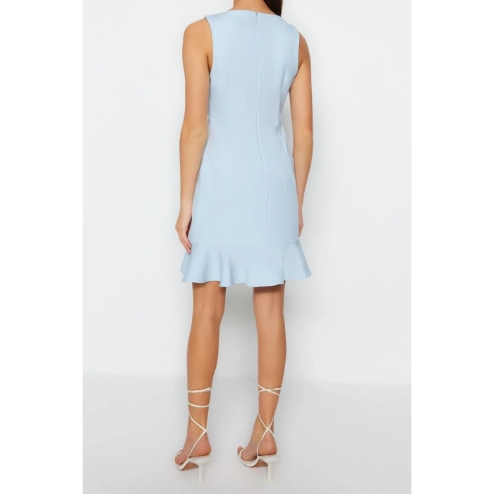 New Regular Business Finike Woven V Neck Sleeveless Sleeve A-Line Mini Length Dress
