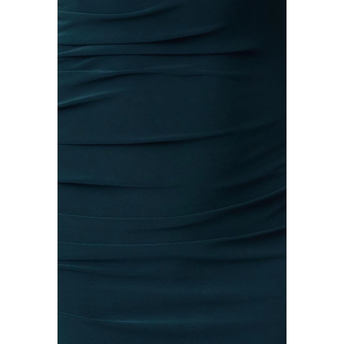 New Slim Casual Daily Thick Sandy Knitted Stand Collar Sleeveless Sleeve Bodycone Maxi Length Dress