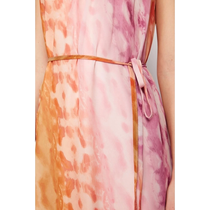New Casual Day Night Chiffon Woven Halter Neck Sleeveless Sleeve Shift Maxi Length Dress