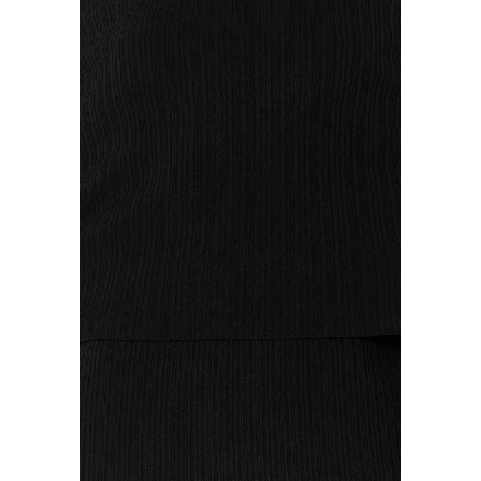 New Regular Casual Daily Single Plate Knitwear Carmen Collar Sleeveless Sleeve Shift Maxi Length Dress