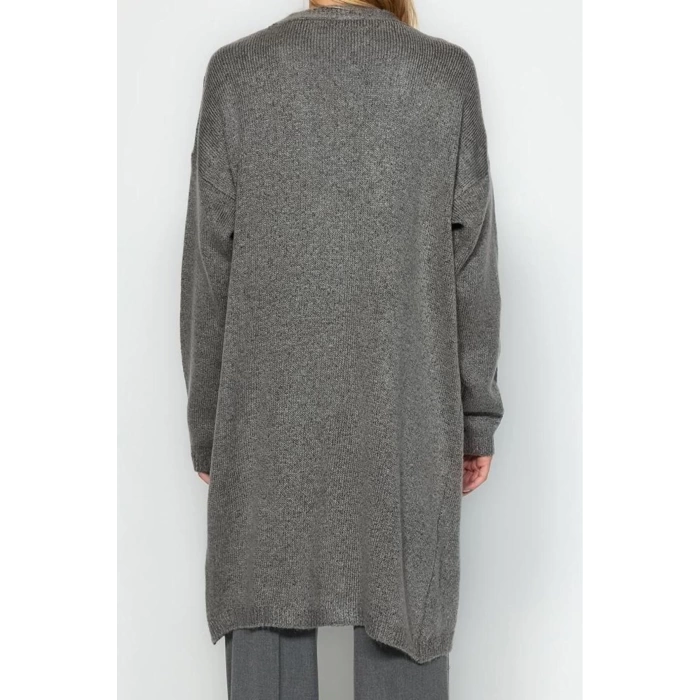 Kadın Moda Şık Regular V Yaka Regular Yumuşak Dokulu Cep Detaylı Triko Hırka
