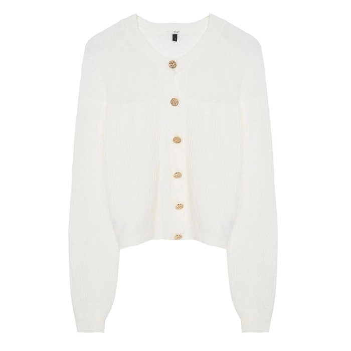 Kadın Moda Şık Crop Bisiklet Yaka Regular Crop Yumuşak Dokulu Gevşek Örgü Triko Hırka