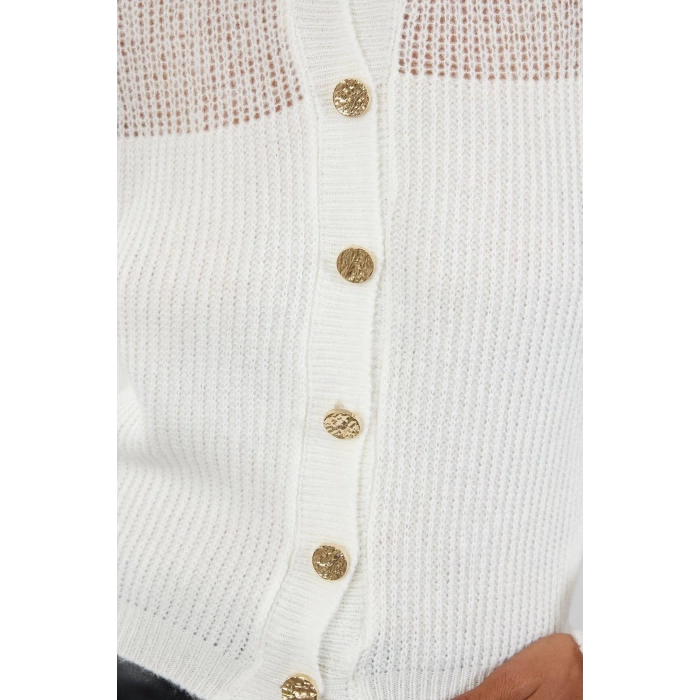 Kadın Moda Şık Crop Bisiklet Yaka Regular Crop Yumuşak Dokulu Gevşek Örgü Triko Hırka