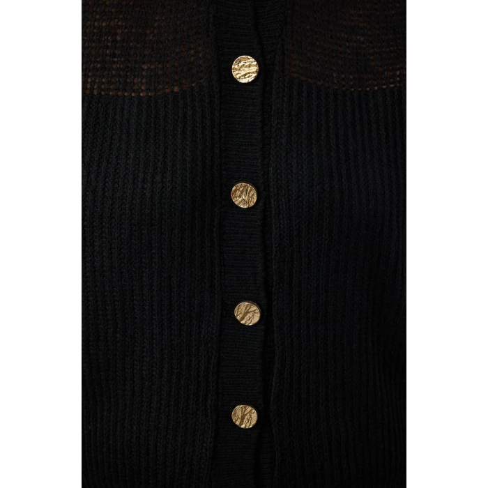 Kadın Moda Şık Crop Bisiklet Yaka Regular Crop Yumuşak Dokulu Gevşek Örgü Triko Hırka