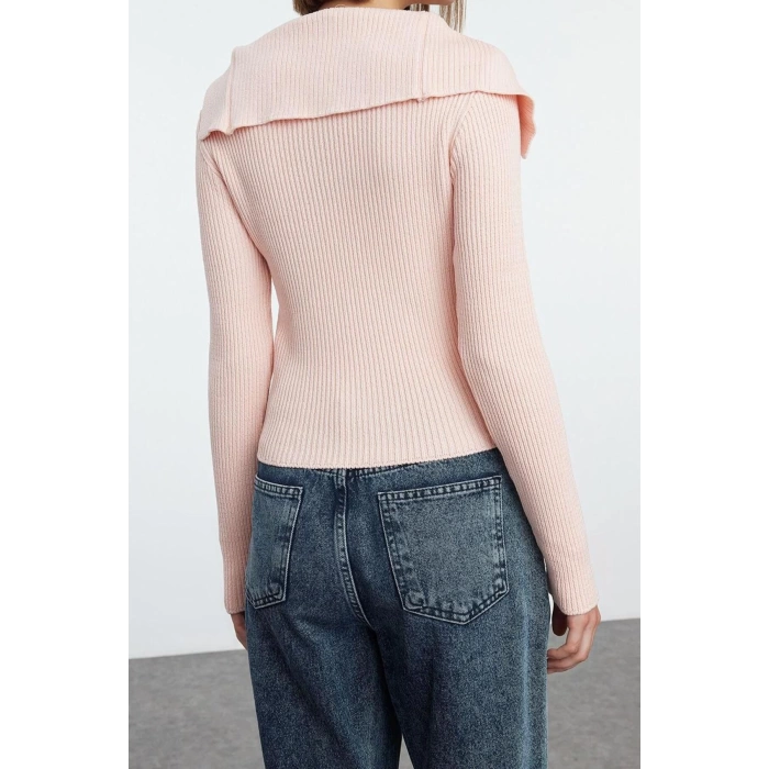 Women Fashion Stylish Regular Asymmetric Collar Slim Premium Yarn Knitwear Cardigan
