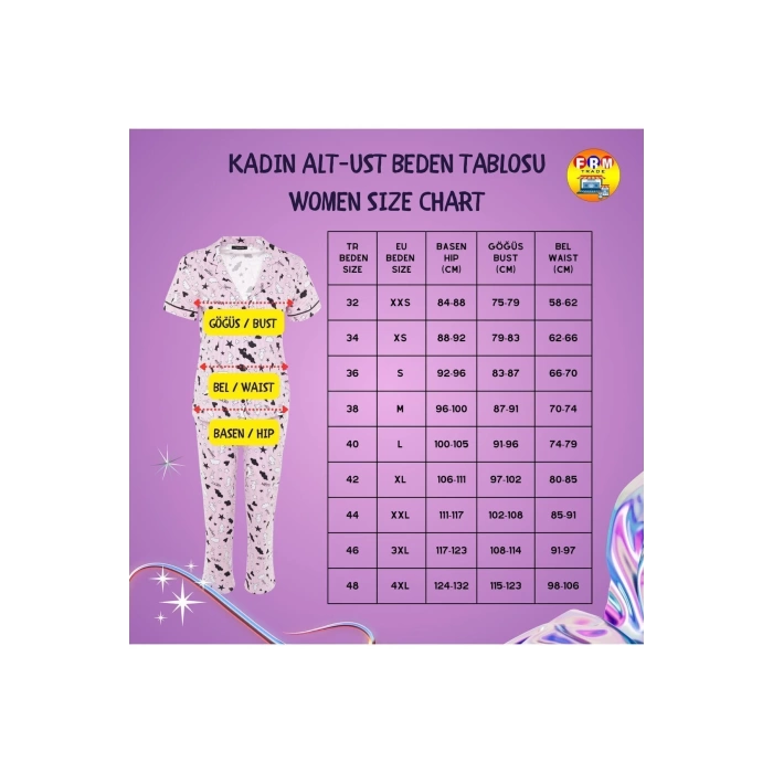 Womens Polyester Shirt Collar Long Sleeve Fuchsia Heart Patterned Satin Shirt-Pants Woven Pajama Set