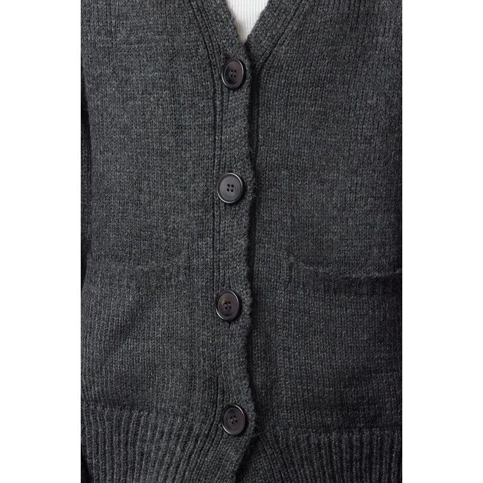Women Fashion Stylish Regular V Neck Long Sleeve Plain Basic Soft Texture Knitwear Cardigan