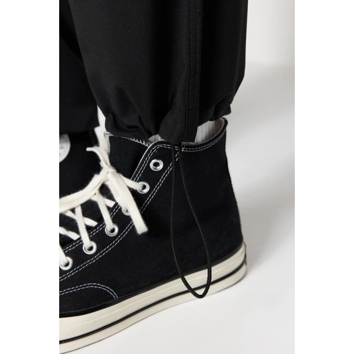 Mens New Fashion Plus Size Elastic Leg Regular Length Woven Jogger Technical Parachute Fabric Pants