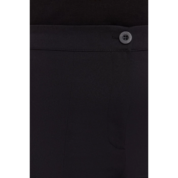 Kadın Yeni Moda Büyük Beden İspanyol Paça Uzun Boy Dokuma Paçası Yırtmaçlı Geniş Paça Kumaş Pantolon