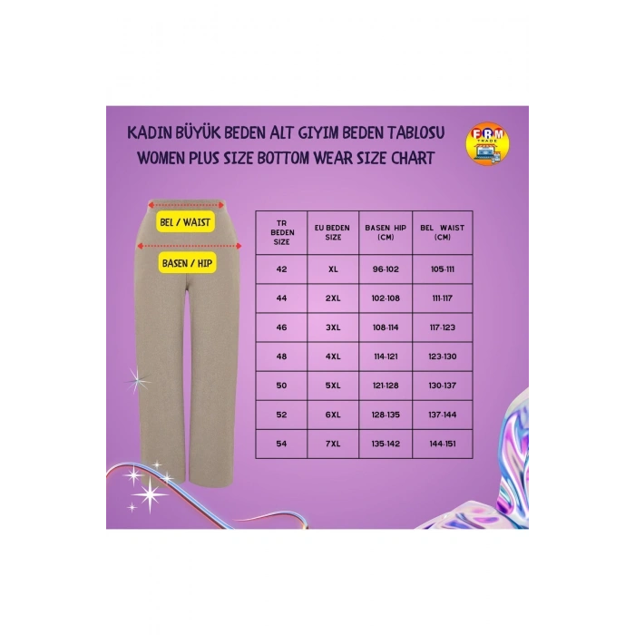 Kadın Büyük Beden Geniş Paça Uzun Boy Dokuma Çift Düğmeli Asimetrik Patlı Bol Paça Kumaş Pantolon