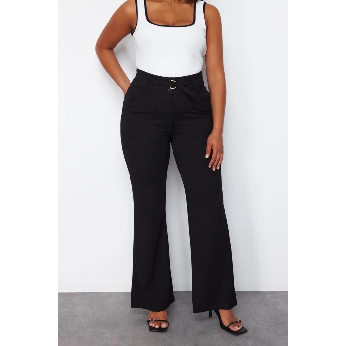 Kadın Yeni Moda Büyük Beden Geniş Paça Uzun Boy Örme