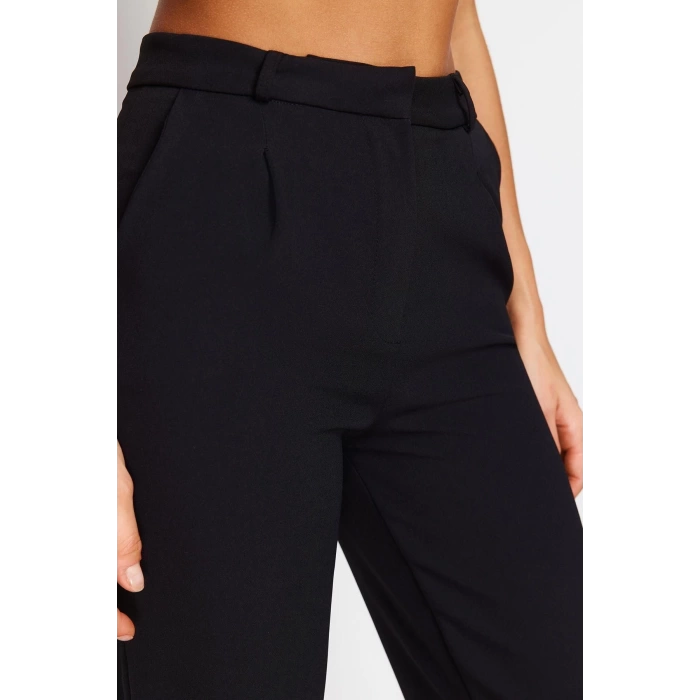 Womens New Fashion Wide Leg Long Length Woven Wide Leg Pleated Wide Leg Pants