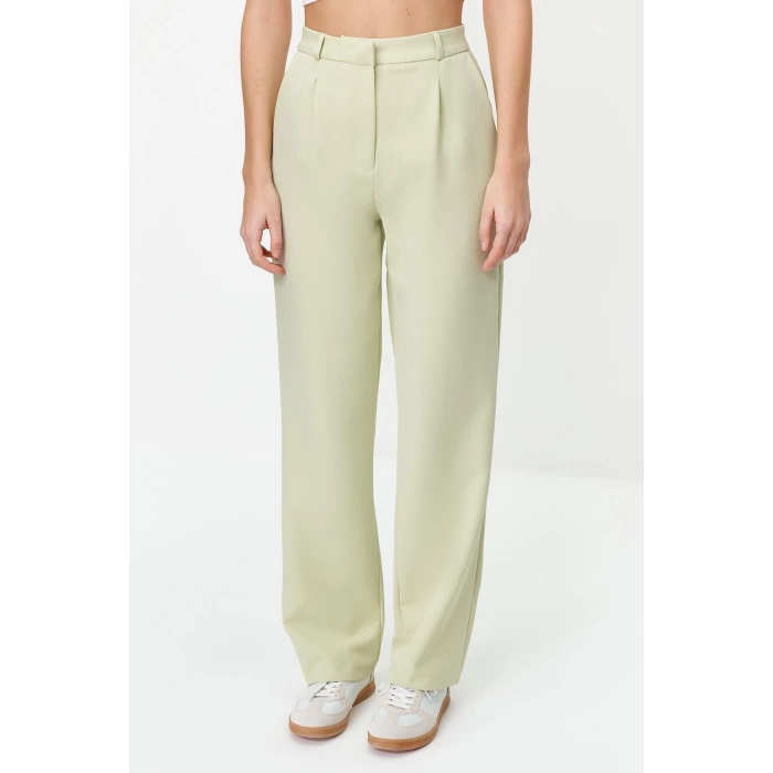 Womens New Fashion Wide Leg Long Length Woven Wide Leg Pleated Wide Leg Pants