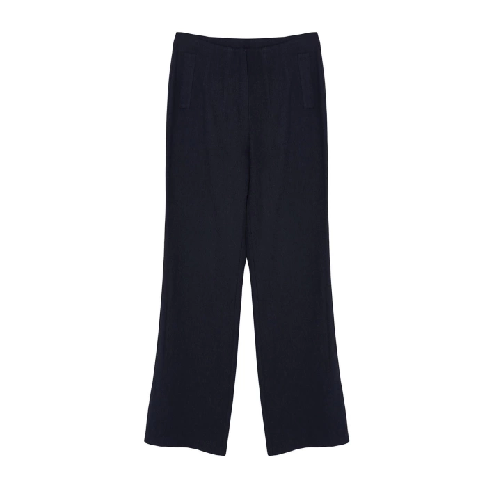Womens New Fashion Wide Leg Regular Length Woven Linen Look Wide Leg Wide Leg High Waist Trousers
