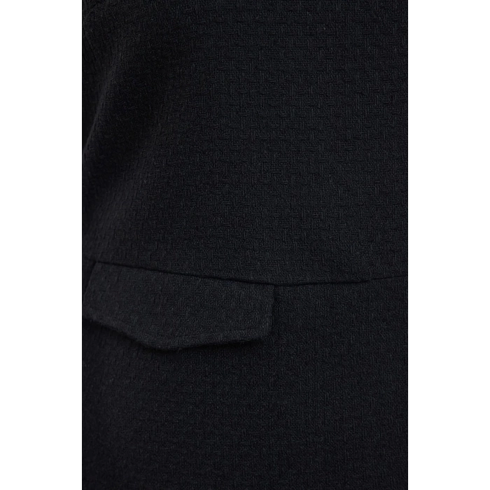 Womens Plus Size Mini Length Relaxed Tweed Textured Strappy Vest Pocket Woven Plus Size Dress