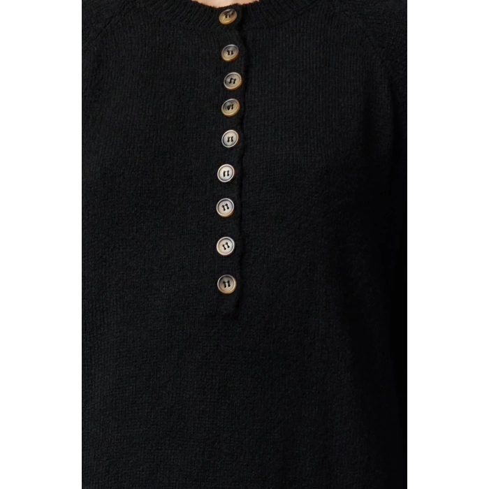 Women Fashion Stylish Hijab Maxi Length Crew Neck Relaxed Balloon Sleeve Soft Texture Knit Dress