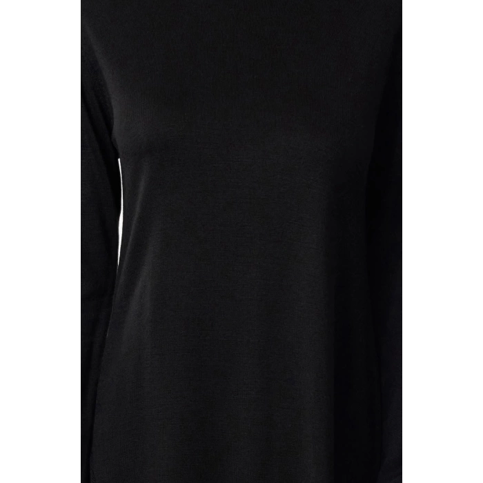 Women Fashion Stylish Hijab Maxi Length Stand Collar Fitted Asymmetric Cut Knit Dress