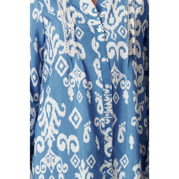 Women Fashion Stylish Hijab Maxi Length Judge Collar Regular Shawl Patterned Linen Look Woven Dress