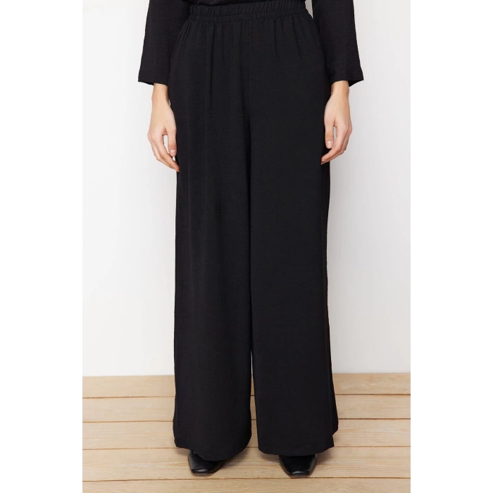 Women Fashion Stylish Regular Length Three Quarter Sleeve Gathered Aerobin Tunic Pants Woven Bottom Top Set