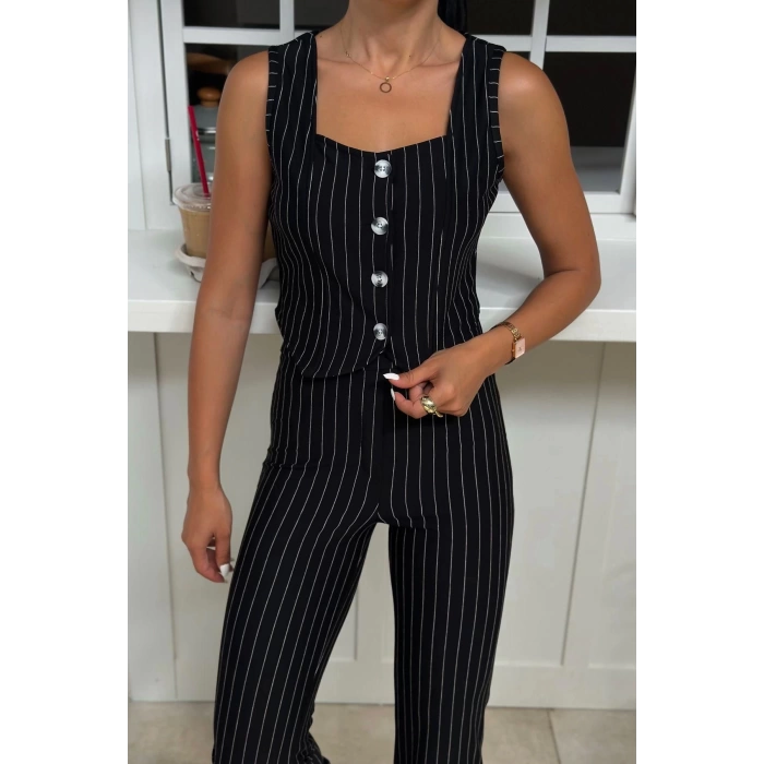Womens Fashion Stylish Regular Long Length Long Sleeve Regular Buttoned Flexible Knitted Top-Bottom Set
