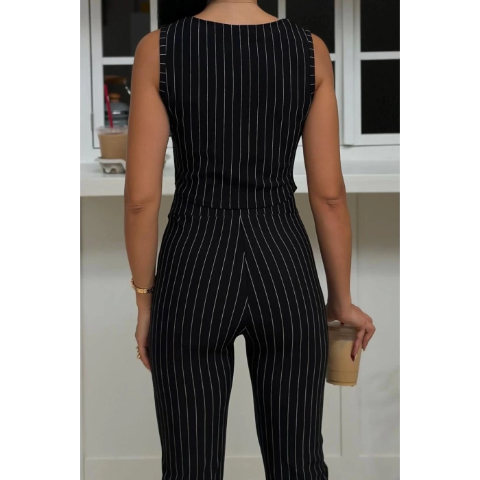 Womens Fashion Stylish Regular Long Length Long Sleeve Regular Buttoned Flexible Knitted Top-Bottom Set