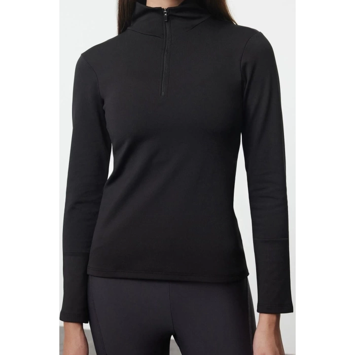 Womens Stand Collar Standard Sleeve Standard Extra Warm Zippered Polar Winter Knitted Sports Sweatshirt
