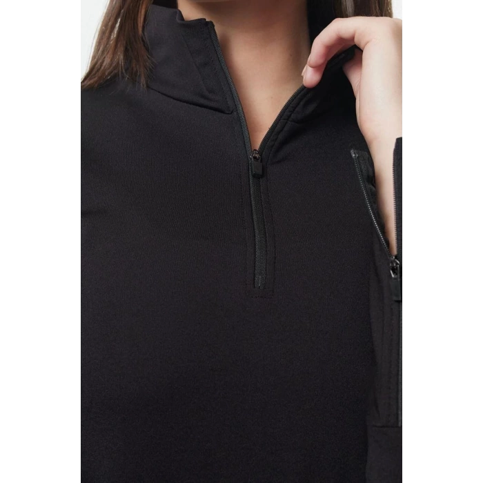 Womens Stand Collar Standard Sleeve Standard Extra Warm Zippered Polar Winter Knitted Sports Sweatshirt