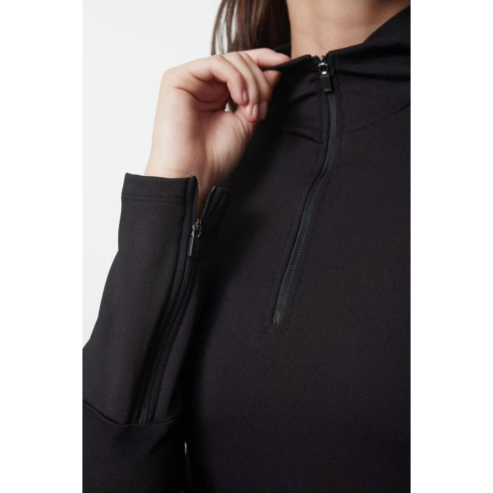 Womens Stand Collar Standard Sleeve Standard Extra Warm Zippered Polar Winter Knitted Sports Sweatshirt