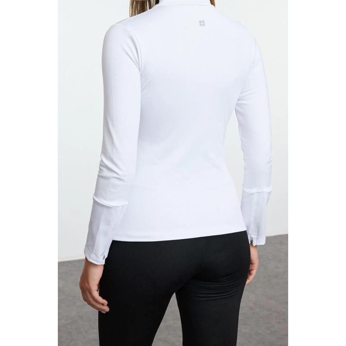 Womens Stand Collar Standard Sleeve Standard Extra Warm Zippered Polar Winter Knitted Sports Sweatshirt