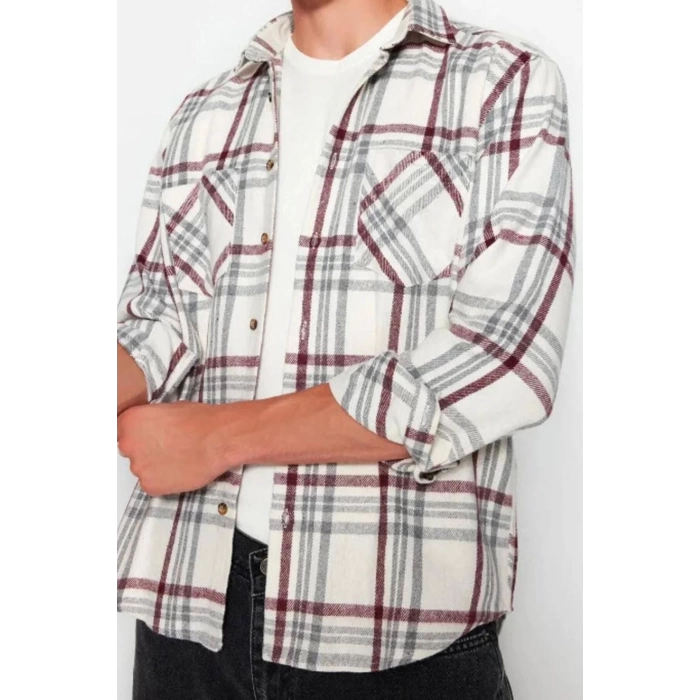 Fashion Shirt Collar Plaid Long Sleeve Regular Fit Double Pocket Winter Lumberjack Checkered Shirt