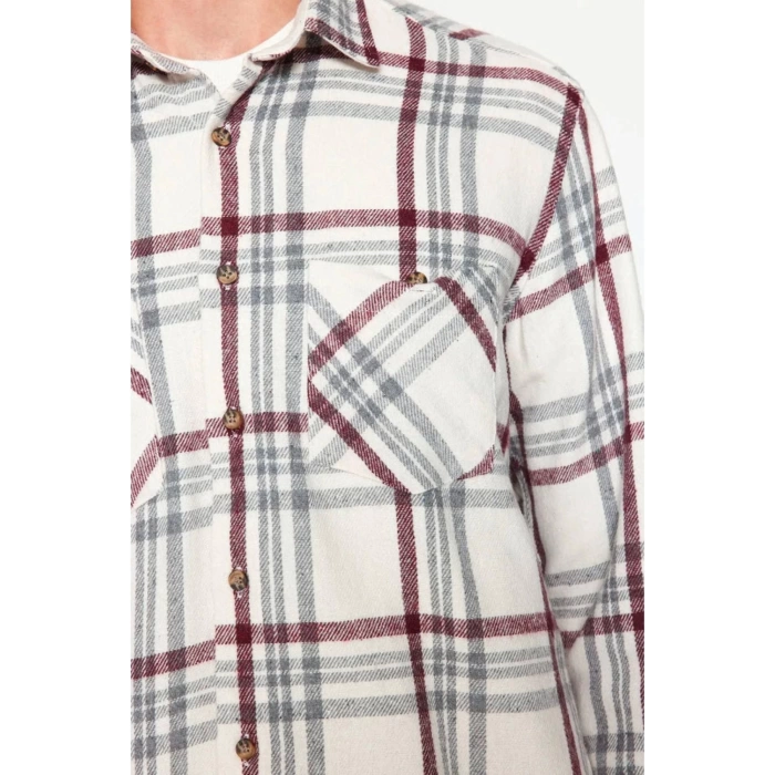 Fashion Shirt Collar Plaid Long Sleeve Regular Fit Double Pocket Winter Lumberjack Checkered Shirt