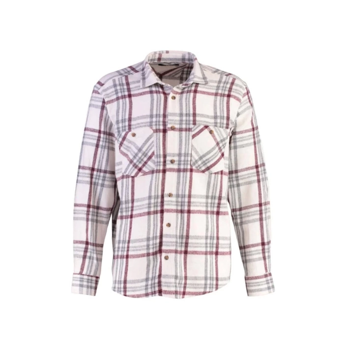Fashion Shirt Collar Plaid Long Sleeve Regular Fit Double Pocket Winter Lumberjack Checkered Shirt