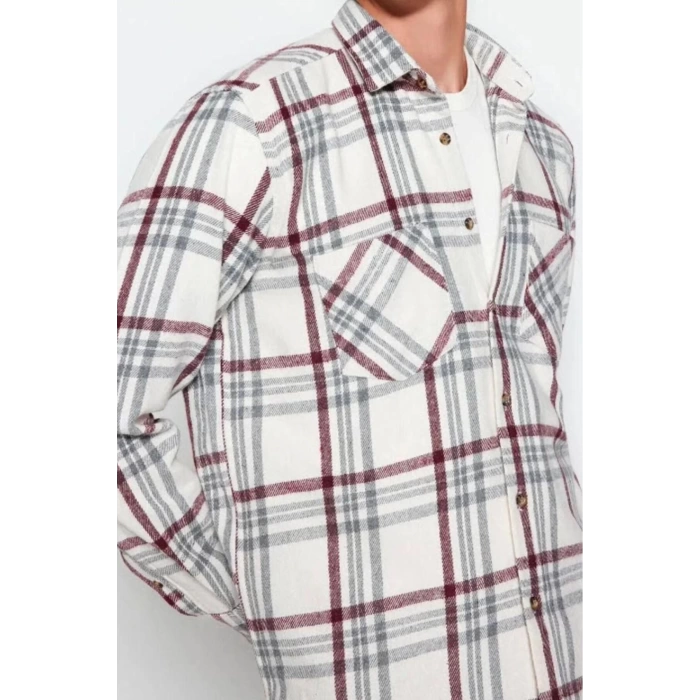 Fashion Shirt Collar Plaid Long Sleeve Regular Fit Double Pocket Winter Lumberjack Checkered Shirt