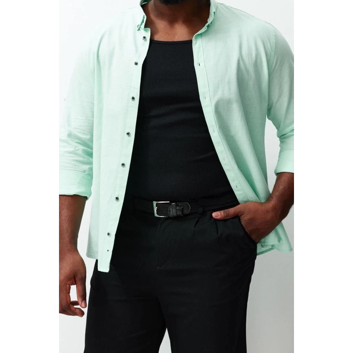 Moda Düğmeli Yaka Düz Uzun Kol Regular Fit Rahat Düğmeli Yaka Basic Büyük Beden Gömlek