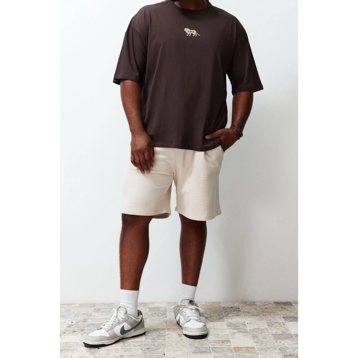 Yeni Sezon Oversize Pamuklu Bisiklet Yaka Kısa Kol Hayvan Desenli Desenli Günlük Büyük Beden T-Shirt