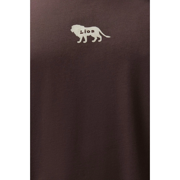 Yeni Sezon Oversize Pamuklu Bisiklet Yaka Kısa Kol Hayvan Desenli Desenli Günlük Büyük Beden T-Shirt