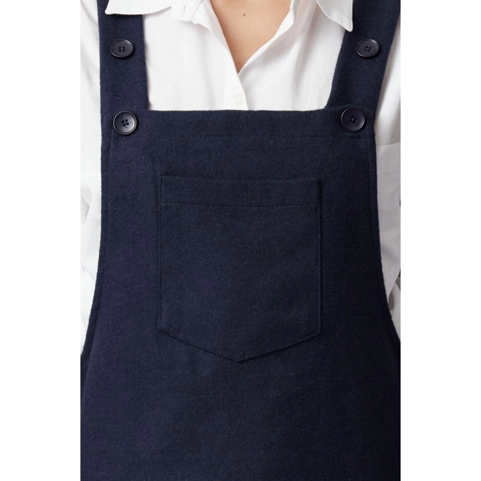 Women Fashion Stylish Mini Length Square Collar Regular Vest Woven Dress