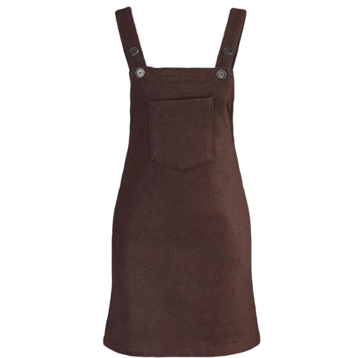 Women Fashion Stylish Mini Length Square Collar Regular Vest Woven Dress