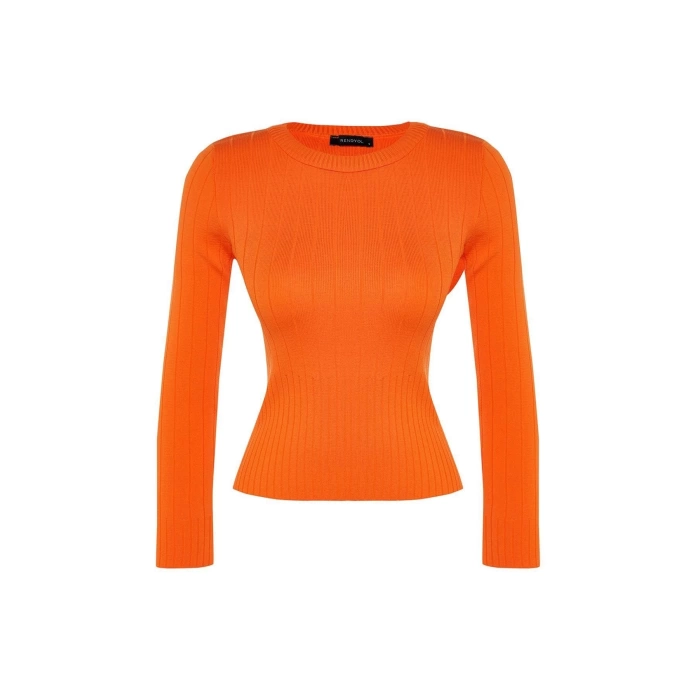 Women Fashion Stylish Crew Neck Standard Sleeve Regular Basic Knitwear Sweater