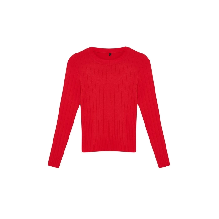 Women Fashion Stylish Crew Neck Standard Sleeve Regular Basic Knitwear Sweater